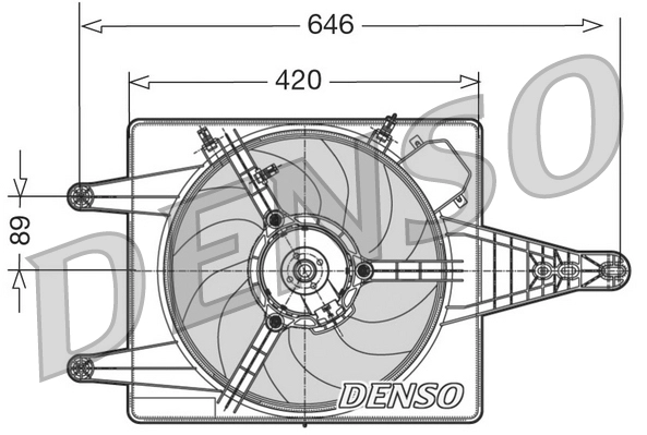 Вентилятор охлаждение двигателя DENSO DER01010