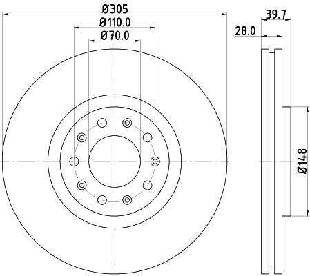 Тормозной диск pro HELLA/BEHR/PAGID 8DD 355 116-631