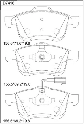 Комплект тормозных колодок дисковый тормоз ASIMCO KD7416