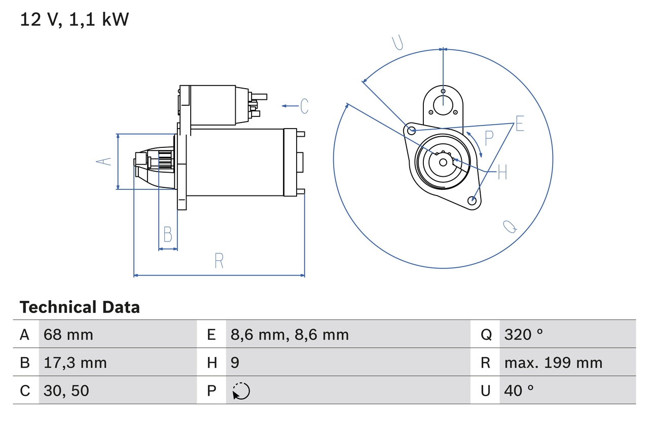 Стартер BOSCH 0 986 023 660