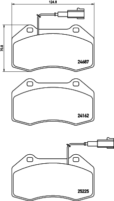 Комплект тормозных колодок дисковый тормоз prime line BREMBO P 23 162