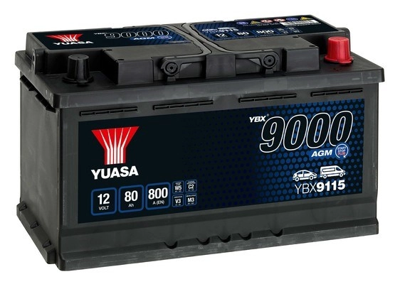 Стартерная аккумуляторная батарея ybx9000 agm start stop plus batteries YUASA YBX9115