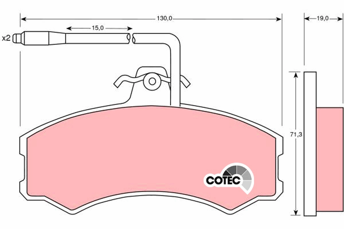 Комплект тормозных колодок дисковый тормоз cotec TRW GDB695