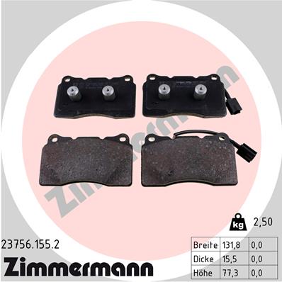 Комплект тормозных колодок дисковый тормоз ZIMMERMANN 23756.155.2