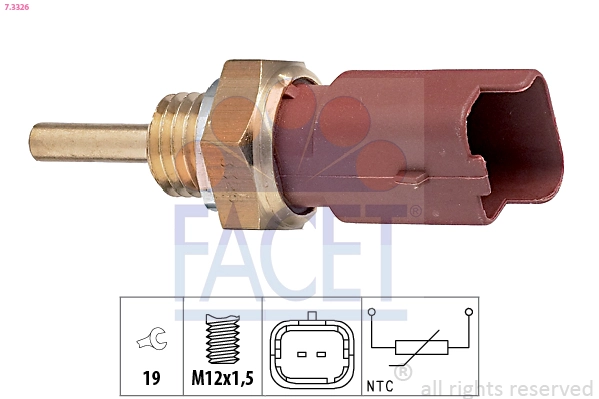 Датчик температура охлаждающей жидкости made in italy - oe equivalent FACET 7.3326