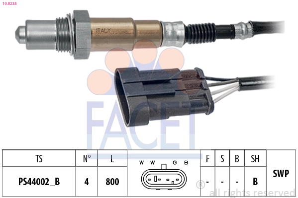 Лямбда-зонд made in italy - oe equivalent FACET 10.8238
