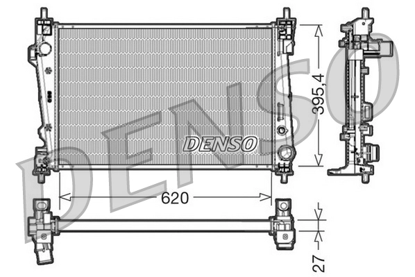 Радиатор охлаждение двигателя DENSO DRM01007