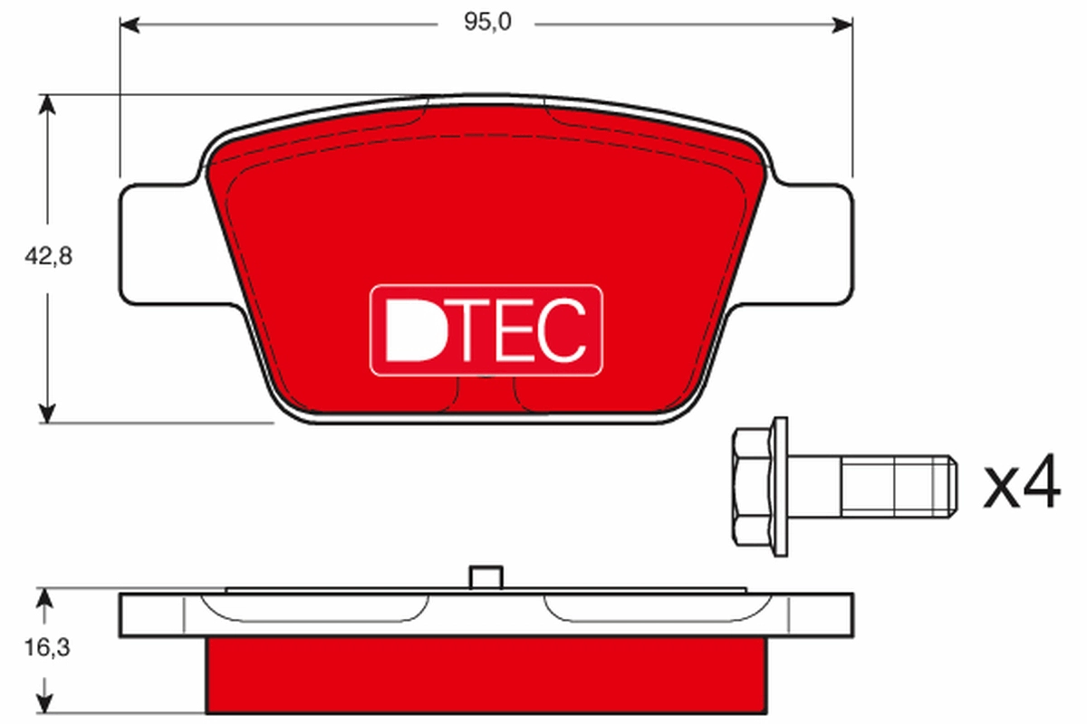 Комплект тормозных колодок дисковый тормоз dtec cotec TRW GDB1485DTE