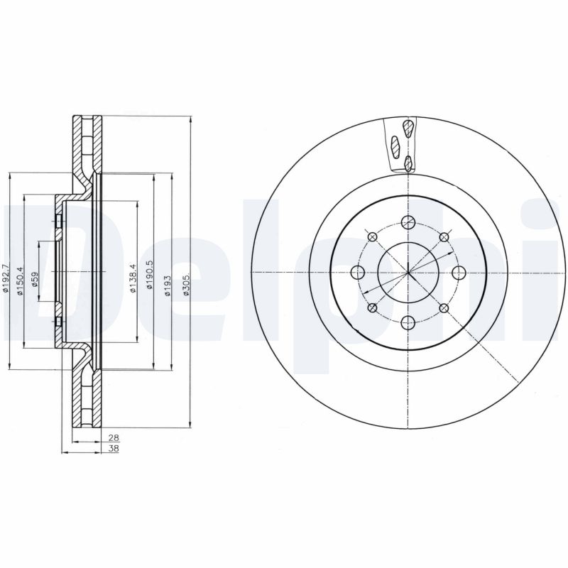 Тормозной диск DELPHI BG4308
