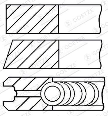 Комплект поршневых колец goetze diamond coated lkz-ring GOETZE ENGINE 08-435700-00