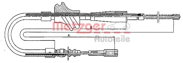 Тросик cтояночный тормоз METZGER 10.409