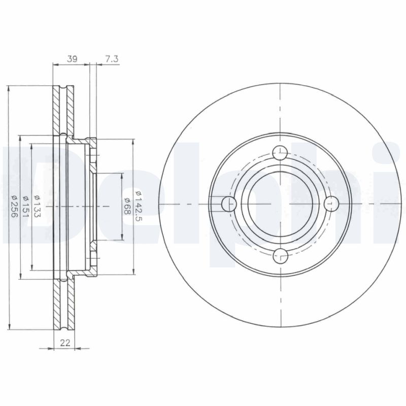 Тормозной диск DELPHI BG2272
