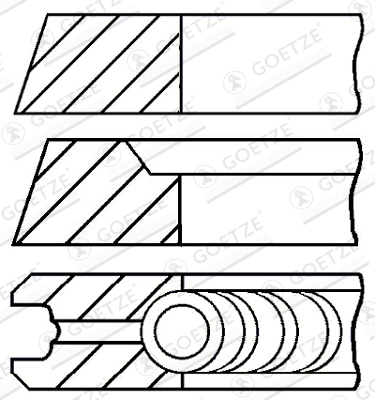 Комплект поршневых колец GOETZE ENGINE 08-500600-00