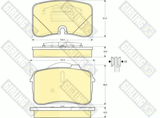 Комплект тормозных колодок дисковый тормоз GIRLING 6109612