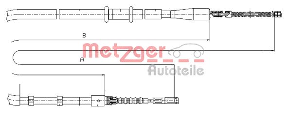 Тросик cтояночный тормоз METZGER 10.7503