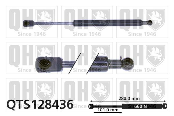 Газовая пружина крышка багажник QUINTON HAZELL QTS128436