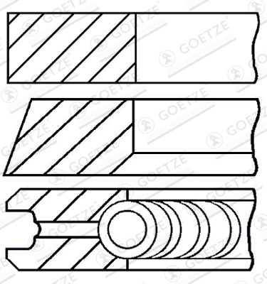 Комплект поршневых колец goetze diamond coated lkz-ring GOETZE ENGINE 08-432300-10