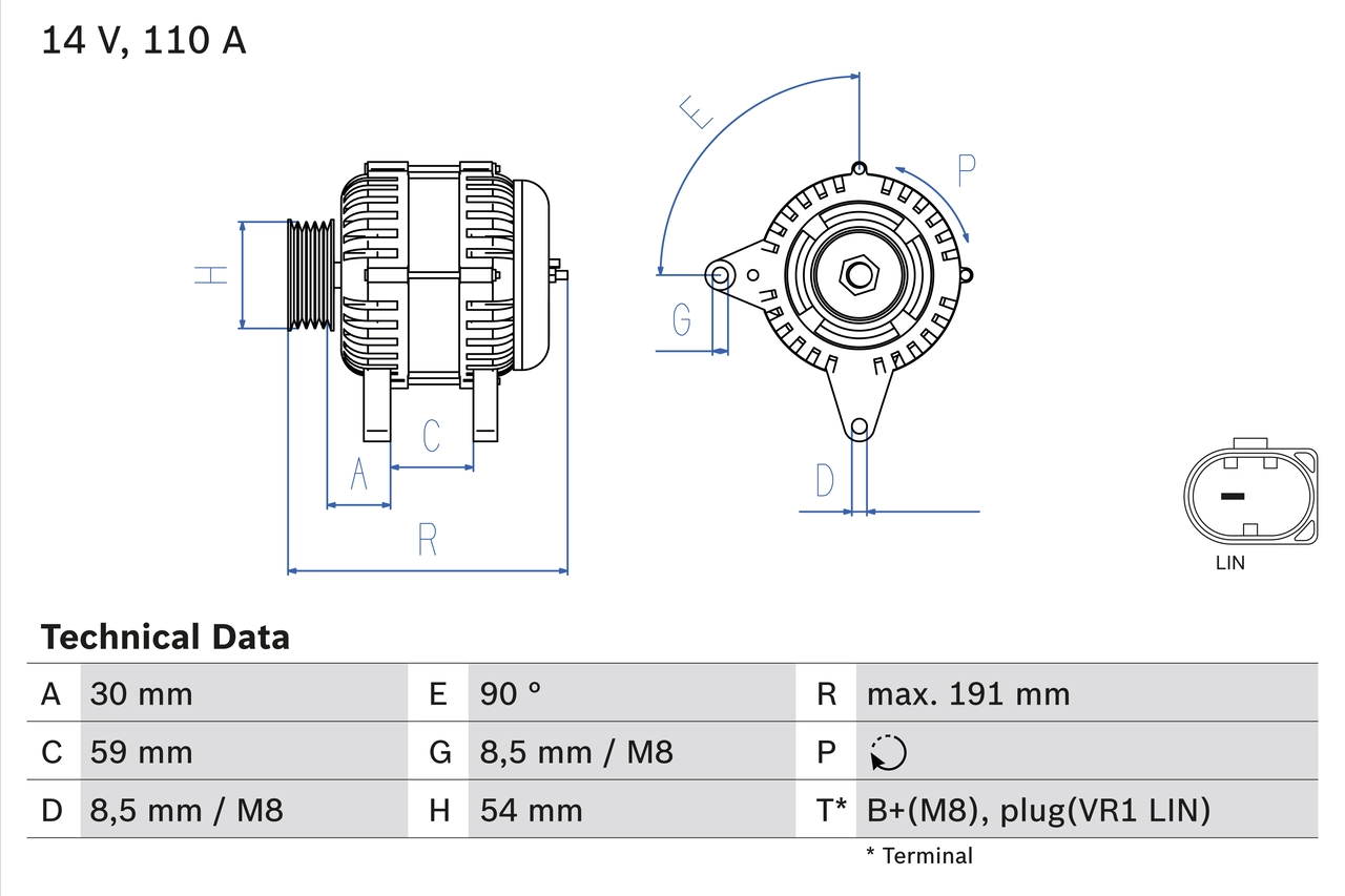 Генератор BOSCH 0 986 083 270