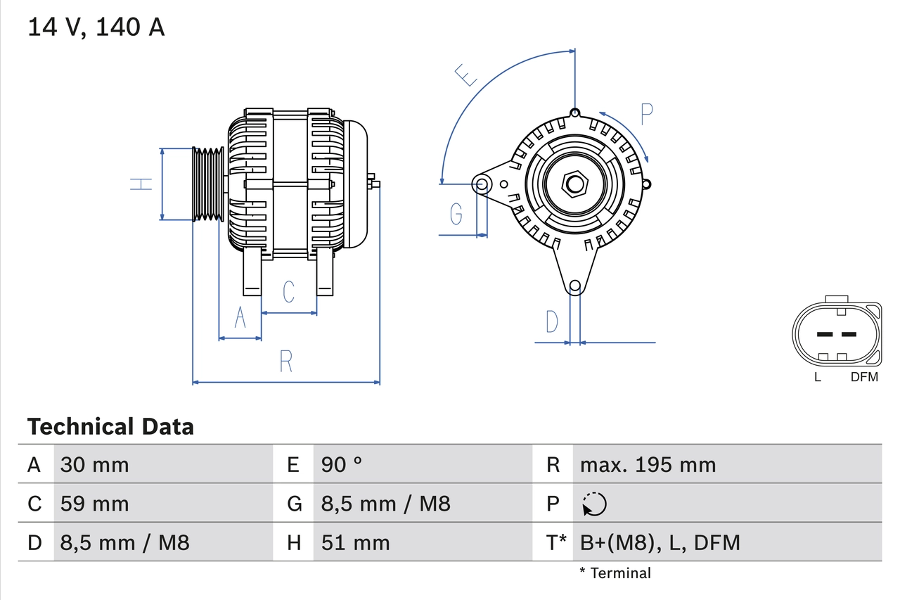 Генератор BOSCH 0 986 082 230