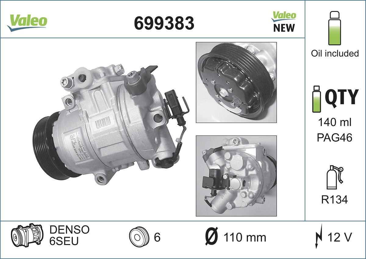 Компрессор кондиционер valeo core-flex VALEO 699383