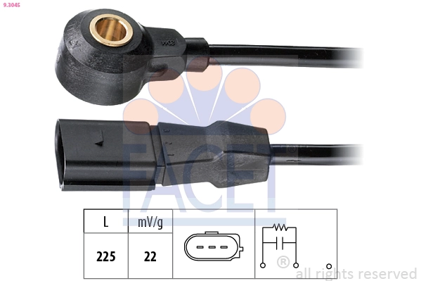 Датчик детонации made in italy - oe equivalent FACET 9.3045