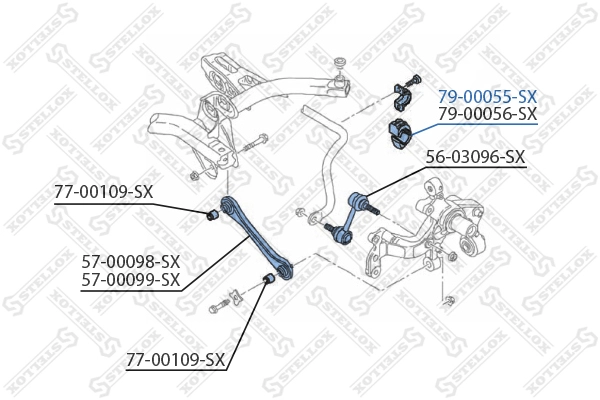 Опора стабилизатор STELLOX 79-00055-SX