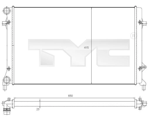 Радиатор охлаждение двигателя TYC 702-0025