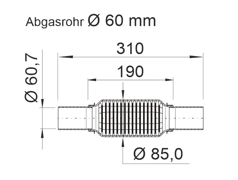 Гофрированная труба выхлопная система soft ERNST 464086