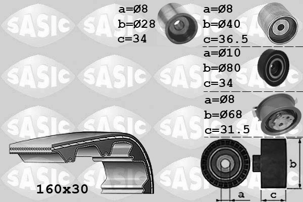 Комплект ремня грм SASIC 1756070