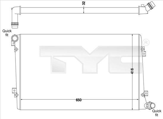 Радиатор охлаждение двигателя TYC 737-0063-R