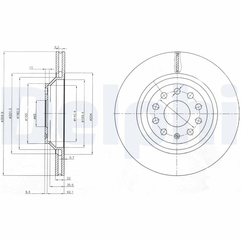 Тормозной диск DELPHI BG3975