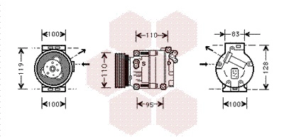 Компрессор кондиционер VAN WEZEL 0100K019
