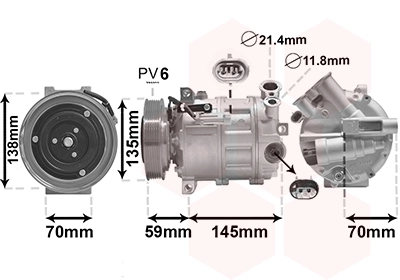 Компрессор кондиционер VAN WEZEL 0100K145