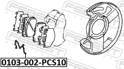 Пружина колодки дискового тормоза FEBEST 0103-002-PCS10