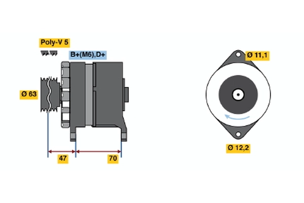 Генератор BOSCH 0 120 488 287