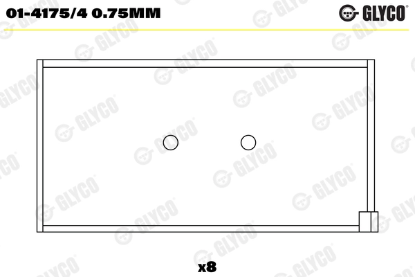 Шатунный подшипник GLYCO 01-4175/4 0.75mm