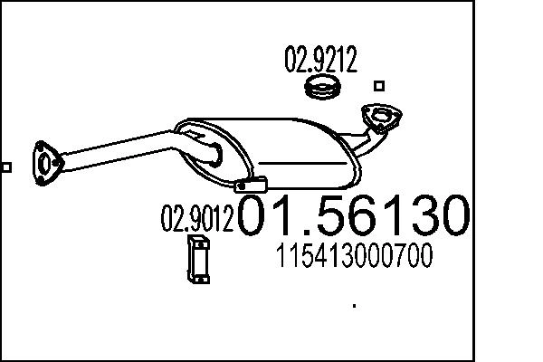 Средний глушитель выхлопных газов MTS 01.56130