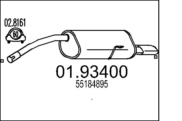 Глушитель выхлопных газов конечный MTS 01.93400