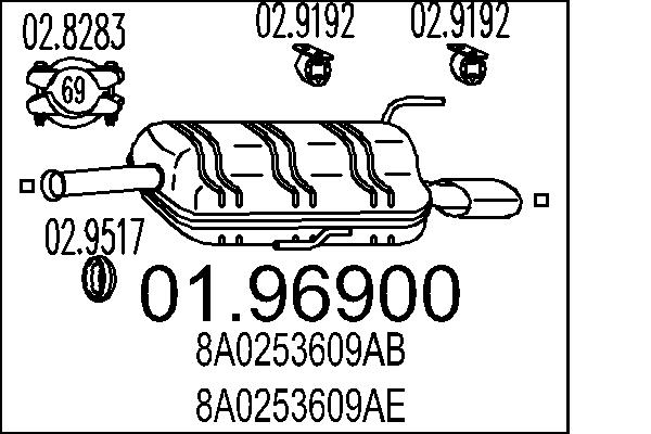 Глушитель выхлопных газов конечный MTS 01.96900