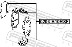 Комплектующие колодки дискового тормоза FEBEST 0203-B10RSF