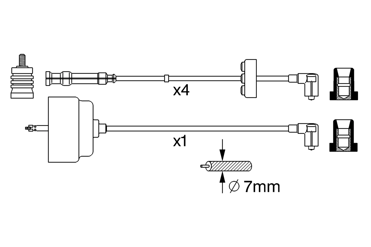 Комплект проводов зажигания BOSCH 0 356 912 811