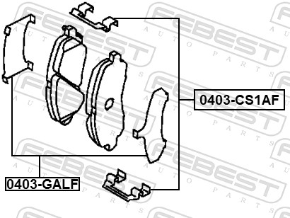 Комплектующие колодки дискового тормоза FEBEST 0403-CS1AF