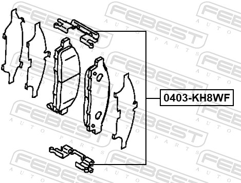 Комплектующие колодки дискового тормоза FEBEST 0403-KH9WF