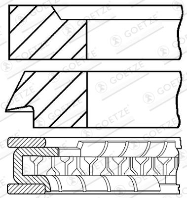 Комплект поршневых колец GOETZE ENGINE 08-107800-10