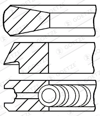 Комплект поршневых колец GOETZE ENGINE 08-108008-00