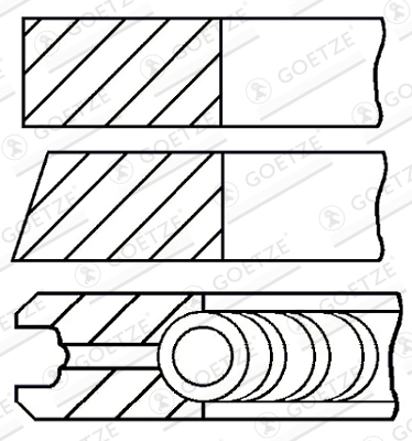 Комплект поршневых колец GOETZE ENGINE 08-425608-00