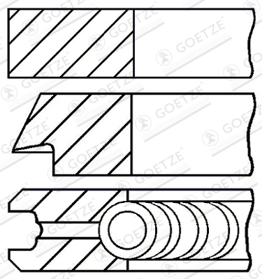 Комплект поршневых колец goetze diamond coated lkz-ring GOETZE ENGINE 08-429300-00