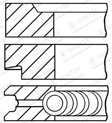 Комплект поршневых колец GOETZE ENGINE 08-527400-00