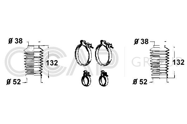Комплект пыльника рулевое управление OCAP 0902519