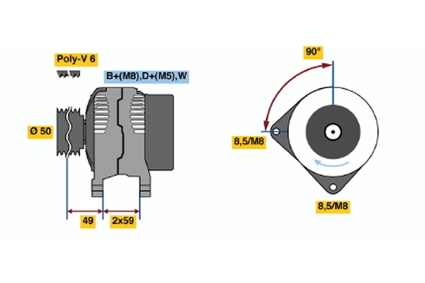 Генератор BOSCH 0 986 039 540